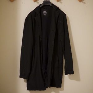 Black cotton trench coat